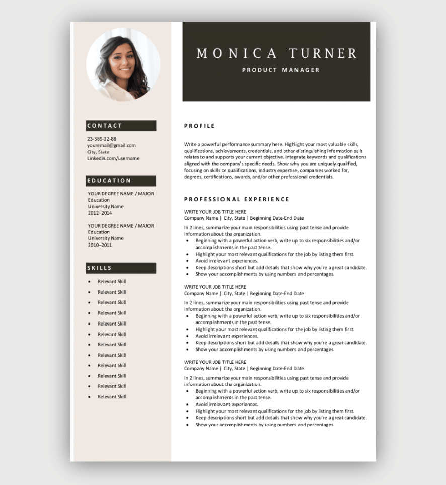 resume templates free download customize in microsoft word