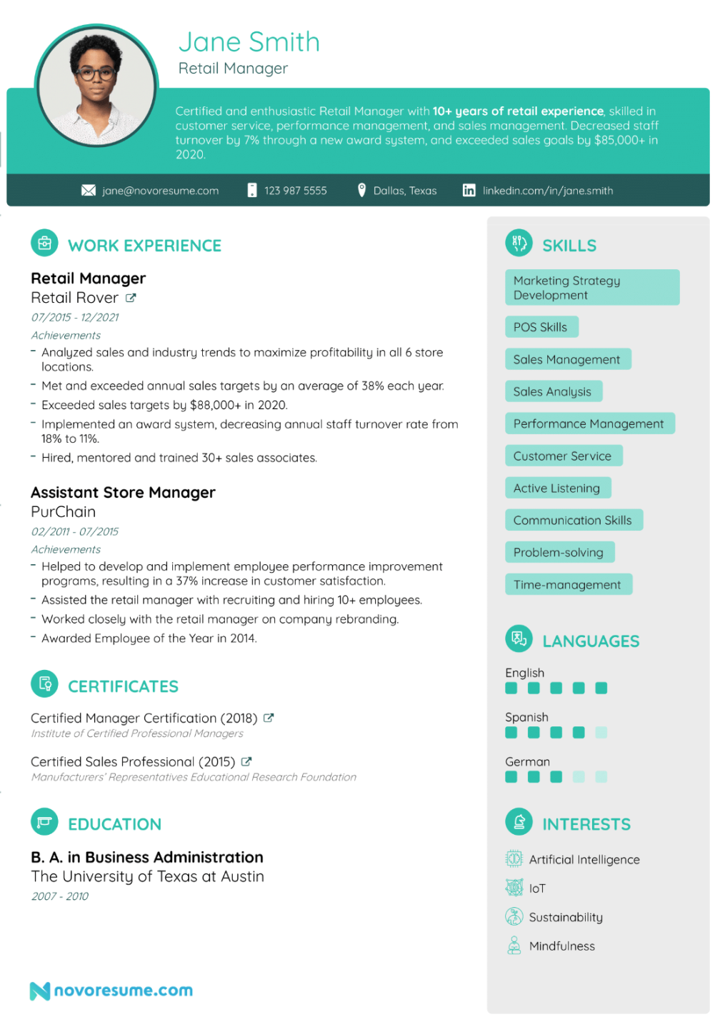 retail manager resume example amp tips to ace yours