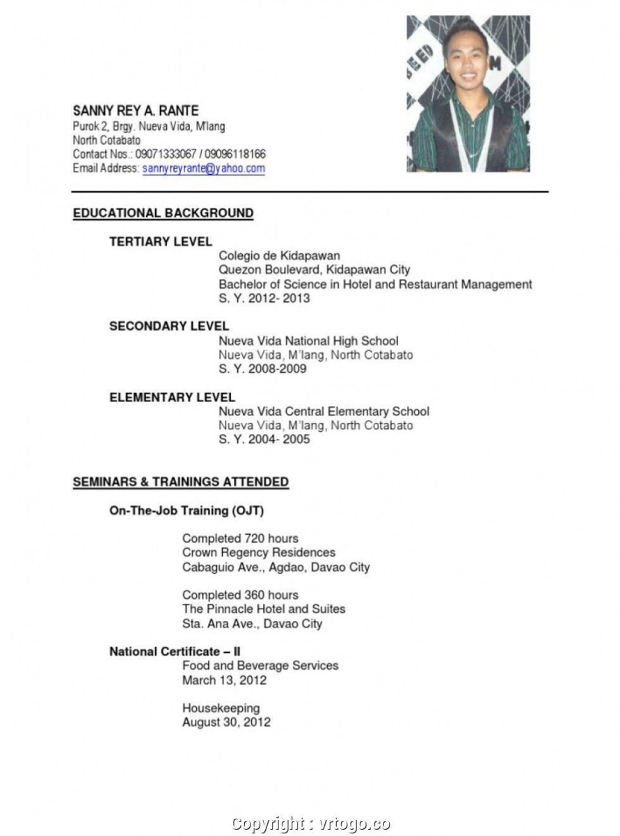 simply sample resume for hrm fresh graduates  Job resume format