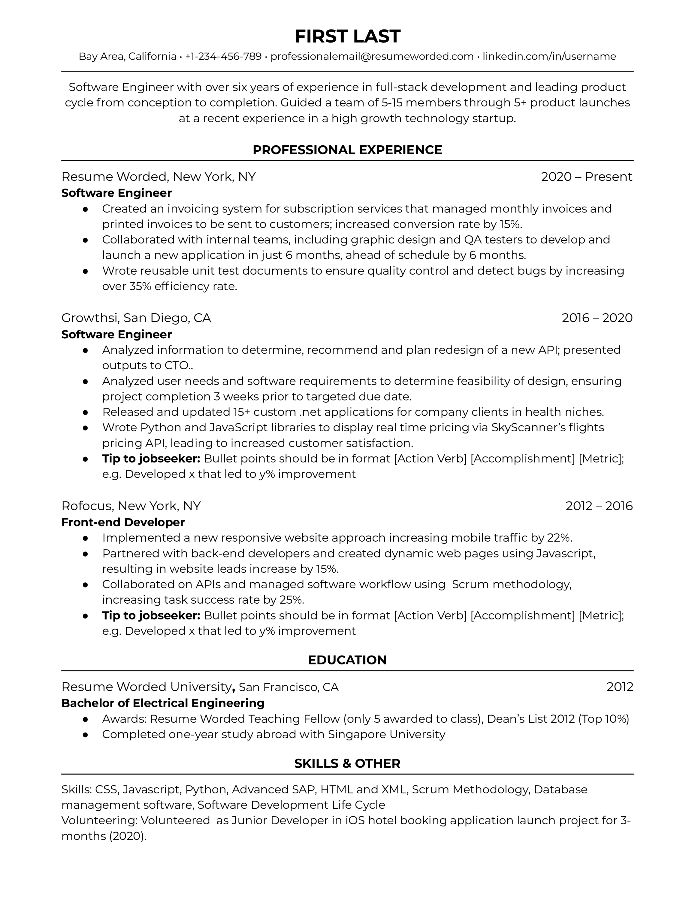 + Engineering Resume Examples for   Resume Worded