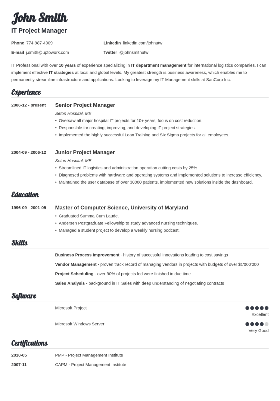 free cv templates for microsoft word to download 4