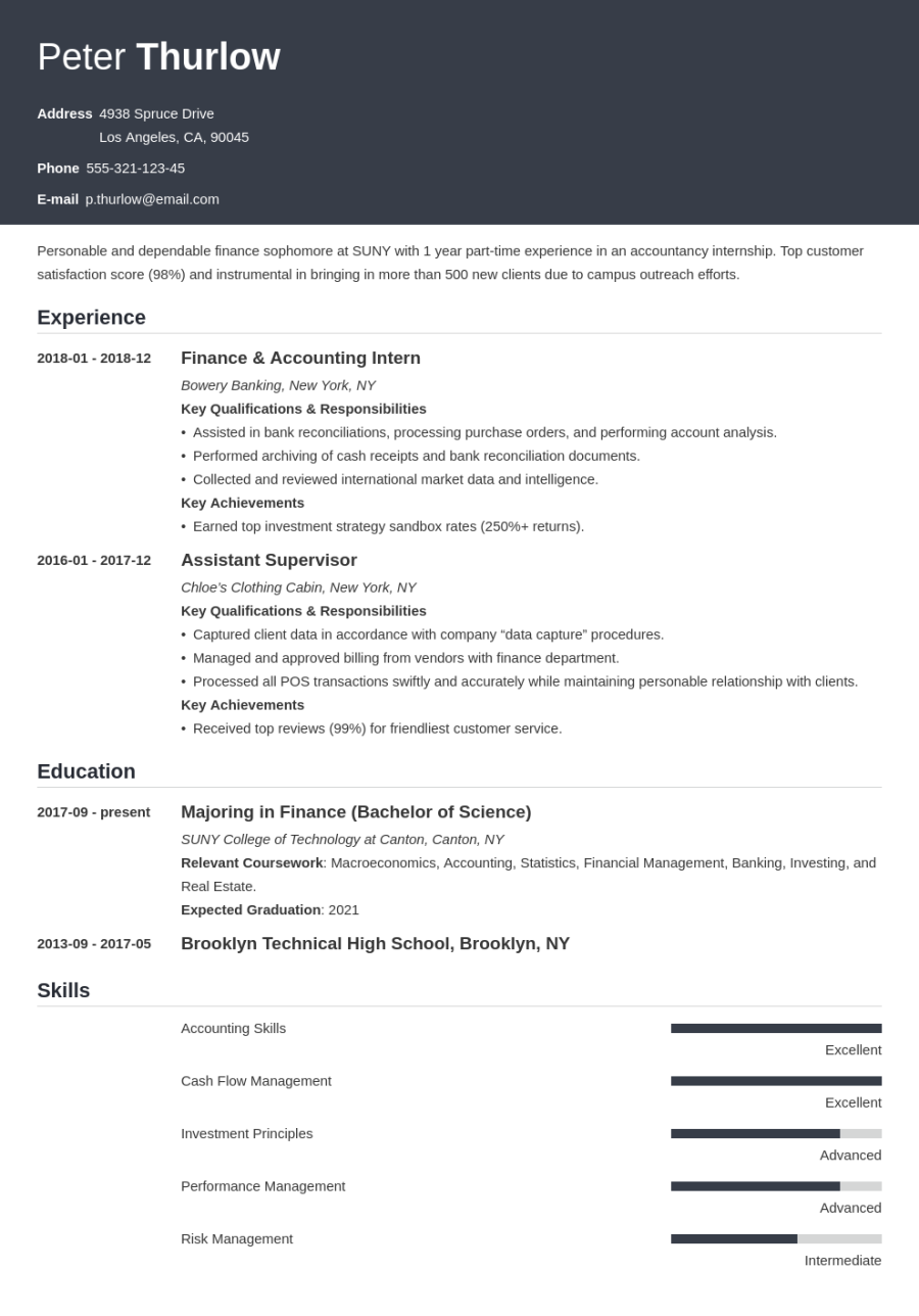 resume for internship template amp guide