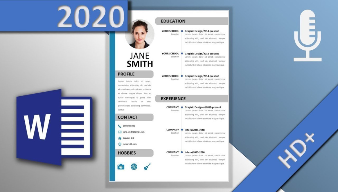 resume template in word professional cv voice over hd with downloadlink